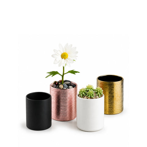 Ceramic Cylinder Vase 4"
