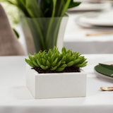 Short Square Ceramic Block Vase - 4"H