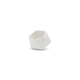 White Tilted Geometric Pot