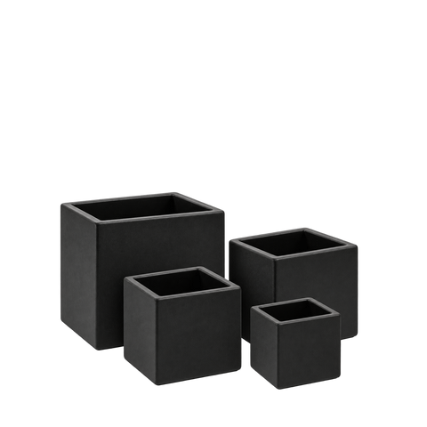 Black Ceramic Cube Vase