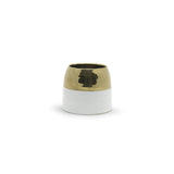 White Ceramic Pot with Gold Rim