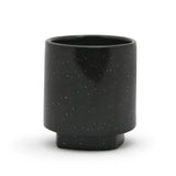 Unique Black Speckled Cylinder Ceramic with Base