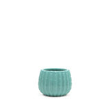 Teal Ceramic Cactus Pot