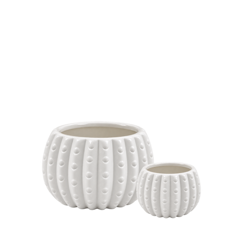 White Ceramic Cactus Pot