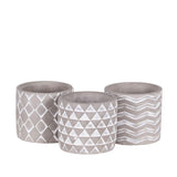 Round Embossed Design Cement Pot