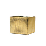 Etched Metallic Cube Planters- Gold