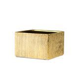 Etched Metallic Cube Planters- Gold