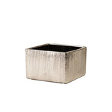 ETCHED METALLIC Cube Planter- Silver