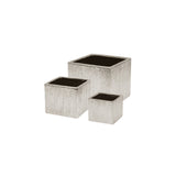 ETCHED METALLIC Cube Planter- Silver